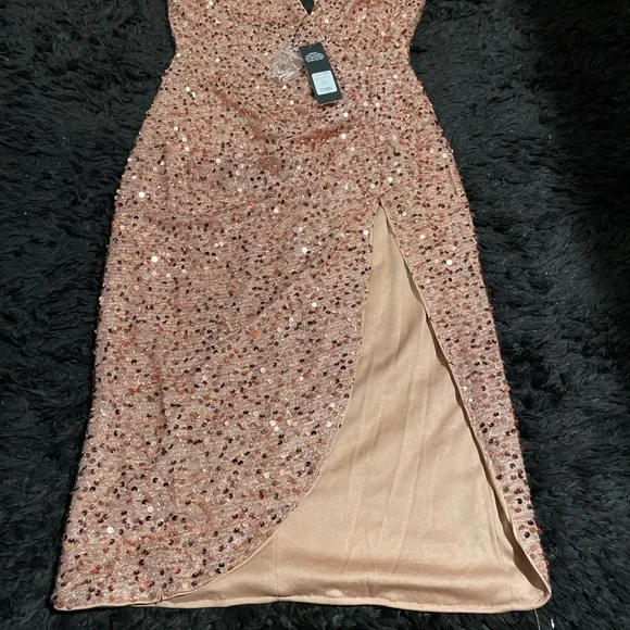 Fashion Nova Sparkling Backless Dress in Pink - Picture 3 of 5